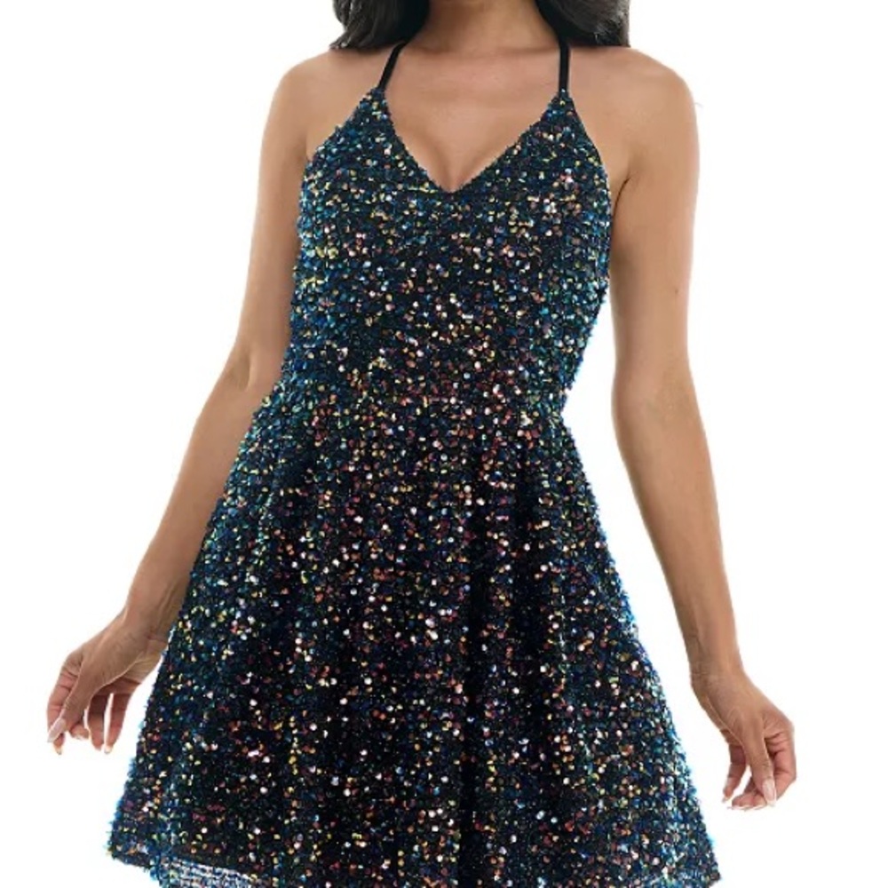 NWT Homecoming NYE Semi Holiday Aline Party Sequin Party Dress Rubber